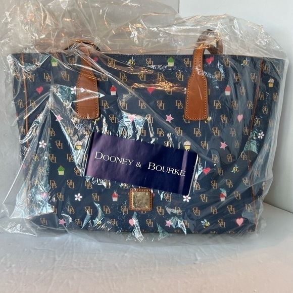 Dooney & Bourke NWT Aston Tote Gretta Novelty Blue Large Tote - Picture 4 of 12